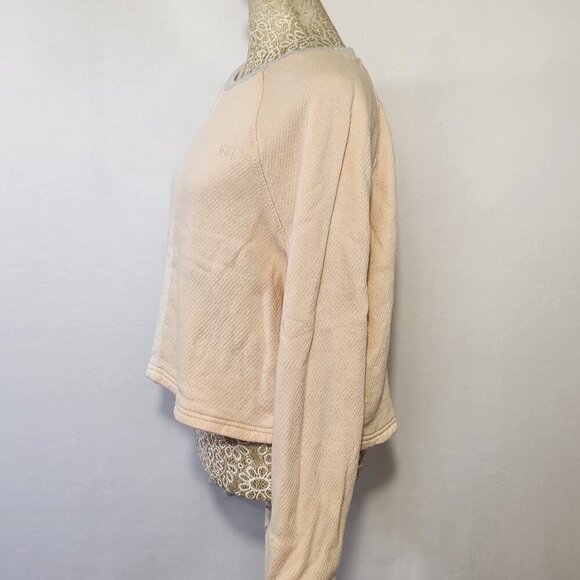 Madewell Mwl Women's Size Small Two Tone Colorblock Cropped Boxy Sweatshirt Logo - Picture 9 of 15